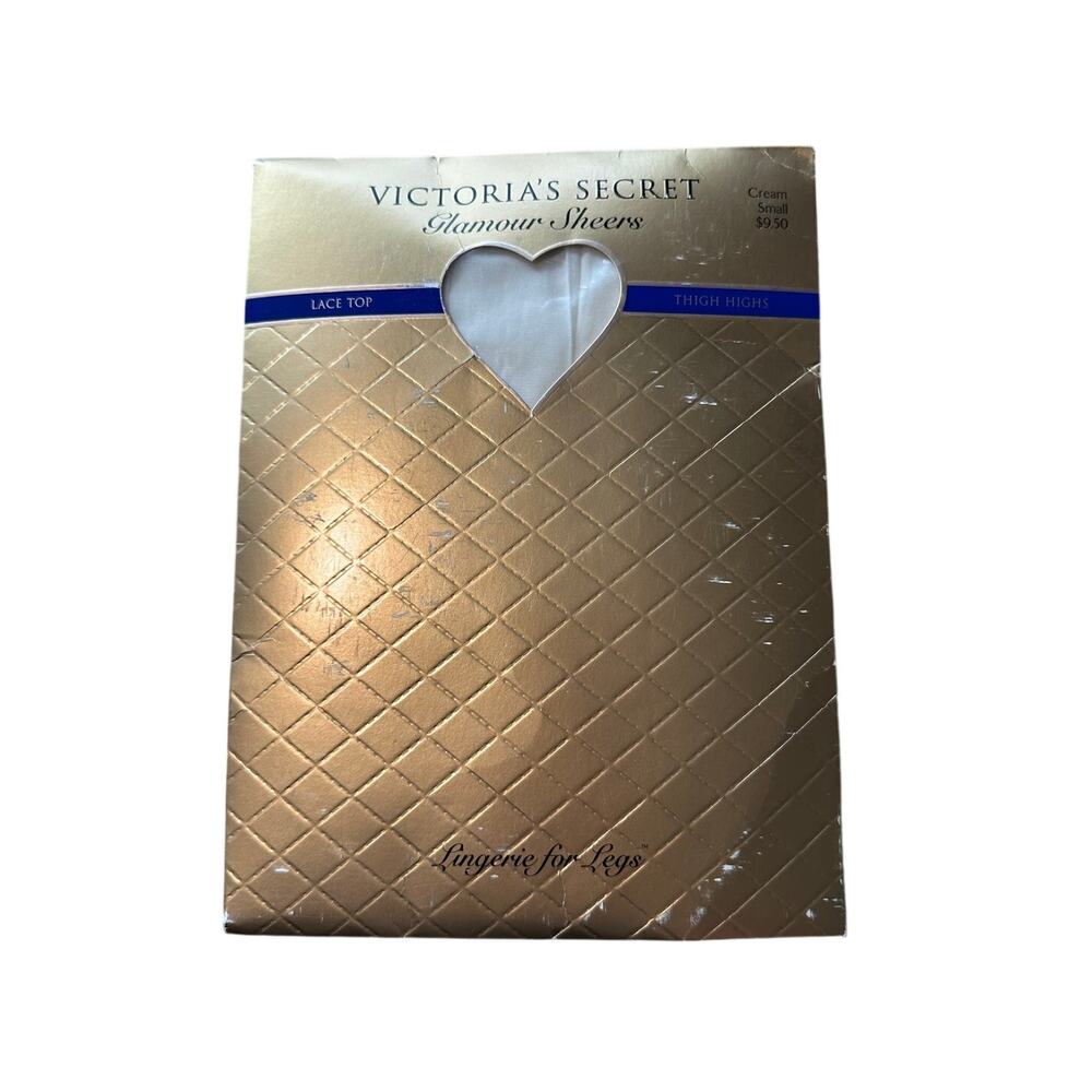 Victoria's Secret Vintage Lace Top Thigh Highs Cream Small